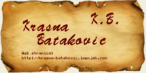 Krasna Bataković vizit kartica
